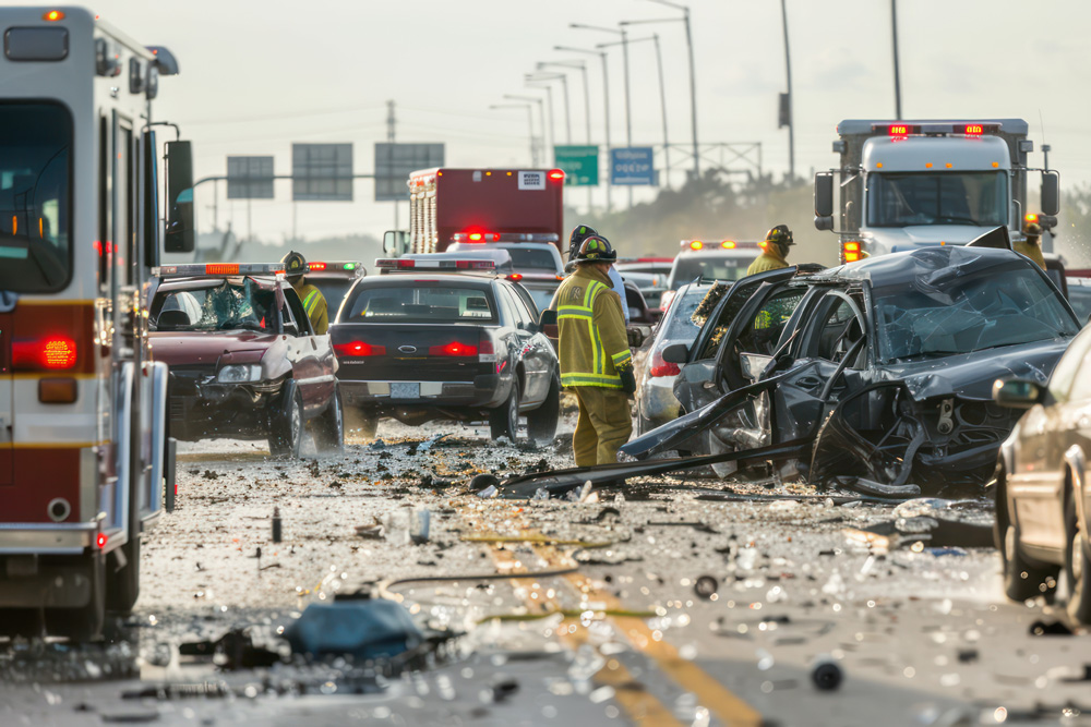 vehicles crumpled